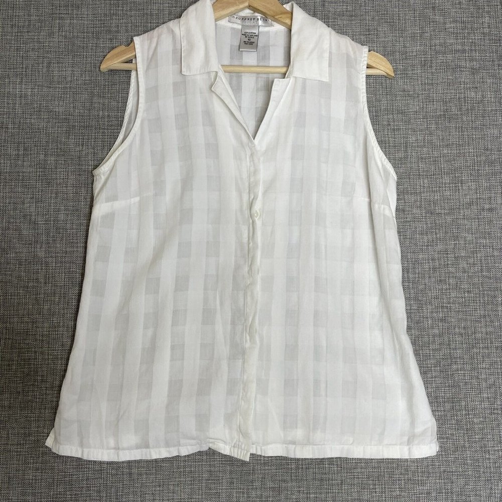Geoffrey Beene White Sleeveless Blouse